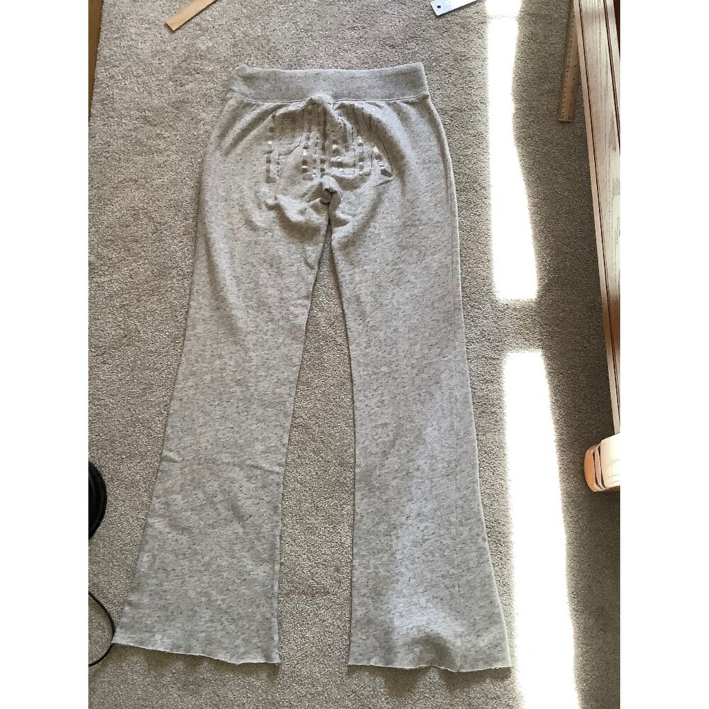PINK Victoria Secret grey sweatpants XS wide leg bottom flare - Picture 4 of 8